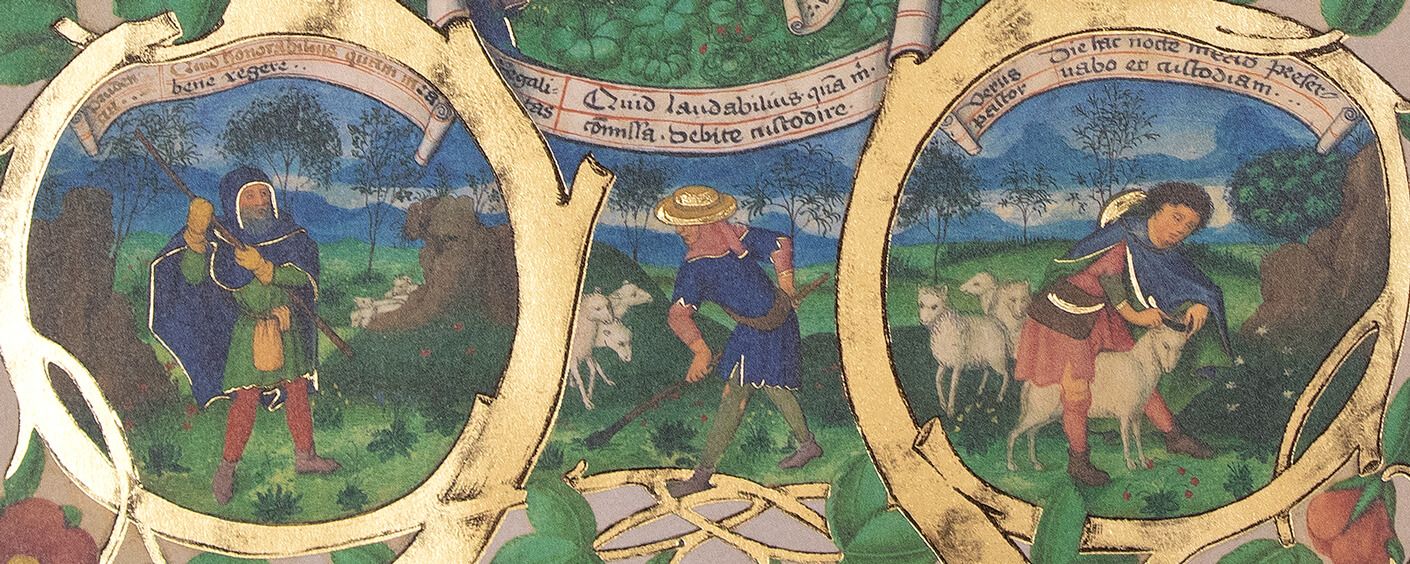 Medieval manuscript of a biblic image